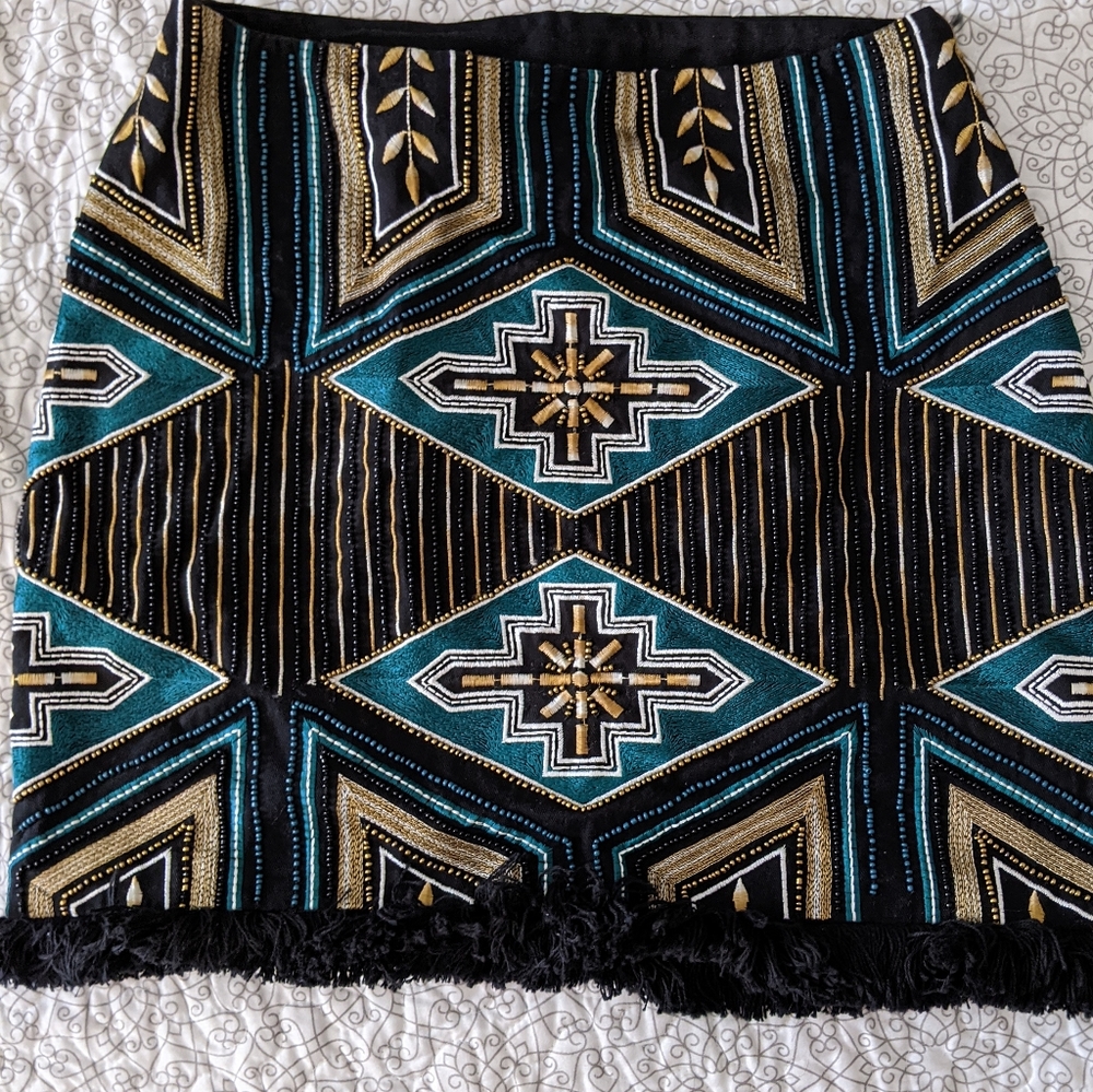 Embroidered mini skirt